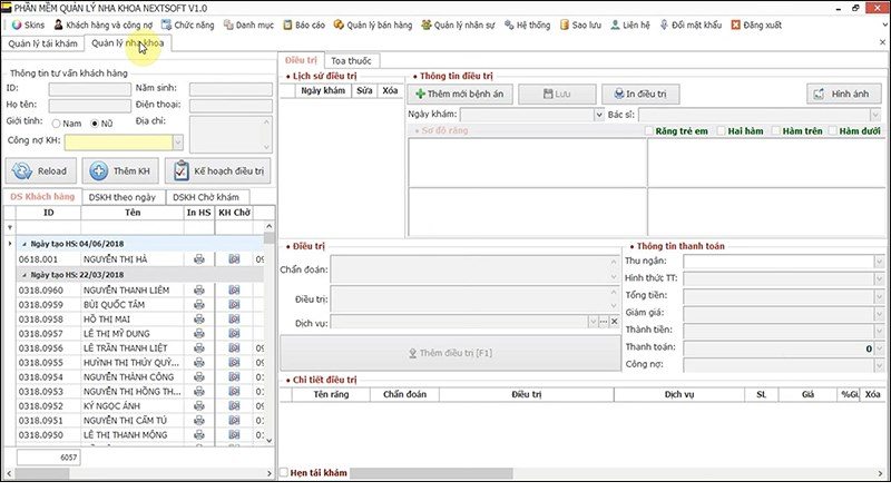 Phần mềm quản lý nha khoa Nextsoft